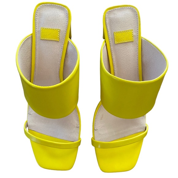 Louise et Cie Yellow leather block heel sandal mules - Picture 6 of 6